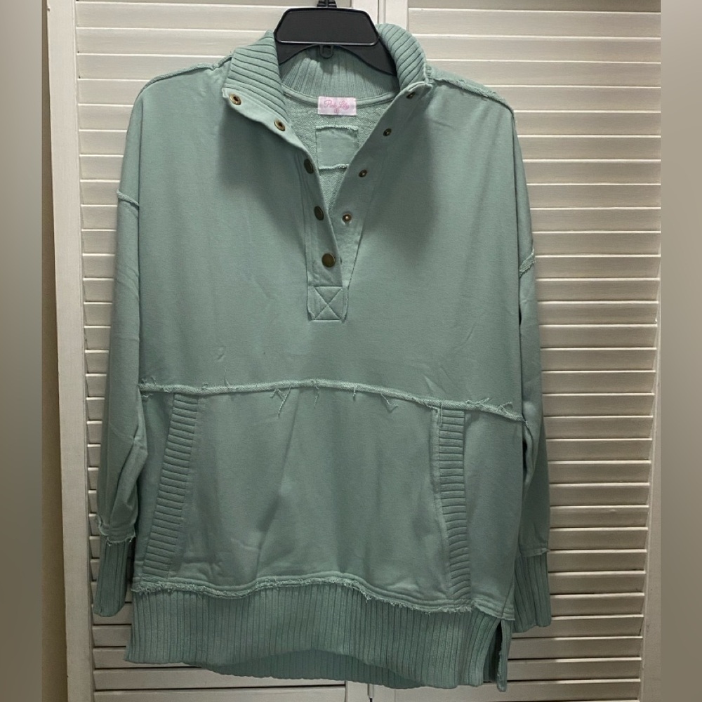 Pink Lily Henley Pullover